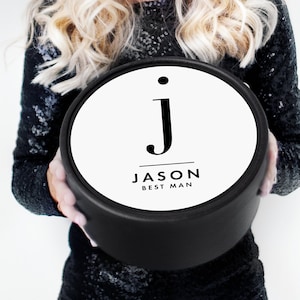 Best Man Gift Box - Will you be my Groomsman - Groomsmen Gift Box - Round Black Gift Box - Usher Gift Box - Groomsman Gift Idea - Black Box