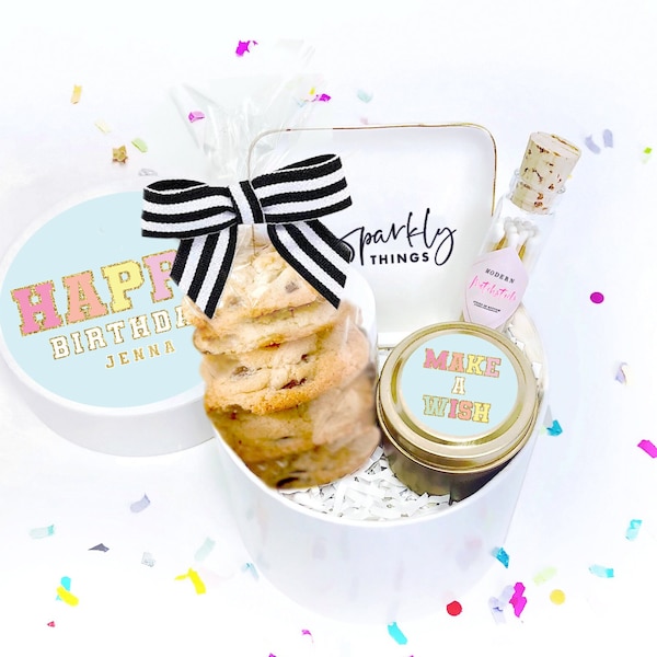 Birthday Mini Gift Box - Birthday Gifts For Her - Happy Birthday - Birthday Gift - Birthday Box - Birthday for Her - White Confetti Box