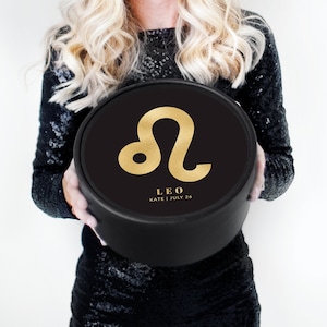 Zodiac Sign Gift Box - Astrology Gift - Zodiac Birthday - Custom Zodiac Box - Black + Faux Gold - Personalized Gift - Horoscope Birthday
