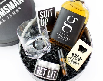 Groomsmen Gift Box - Asking Groomsmen - Best Man Proposal Box -  Custom Liquor Labels Groomsman - Will you be my Groomsman - Groomsmen Box