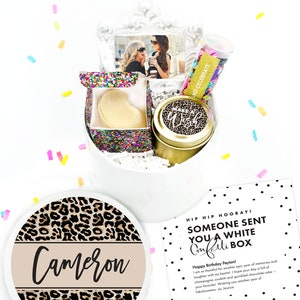 Birthday Mini Gift Box - Birthday Gift - White Confetti - Happy Birthday - Birthday Gift - Birthday Box - Birthday for Her - Custom Gift
