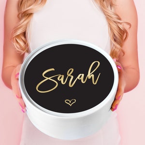 Custom Bridesmaid Gift Box White Confetti Box Round White Hat Box Custom Gift Box All Occasion Gift Box Custom Design Gift Box