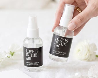 Linen and Room Spray - Wedding Favors with Custom Labels - Personalized Welcome Gift - Botanical Lavender Spray - Floral