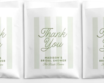 Bolsas de regalo de papel blanco Thank You Club Aesthetic para bodas - Bolsas Kraft para galletas y dulces - Despedida de soltera - Bolsas planas de 15 x 20 cm
