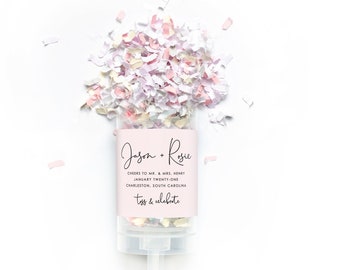 Wedding Confetti Poppers Bulk - Wedding Favor - Confetti Push Pop - Wedding Confetti - Wedding Shower Favor - Confetti - White Confetti Box