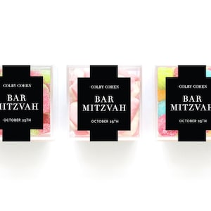 Mazel Tov Favor Boxes - SET OF 10 Bat Mitzvah Party Favors - Candy Favor Cube - Clear Cube - Bar Mitzvah Favor Boxes - Clear Candy Cube