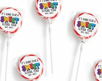 Regalos de regreso a clases para niños: piruletas - Regalo del profesor - Regalo para el primer día de clases - Jornada de puertas abiertas - Regalo para profesores y alumnos
