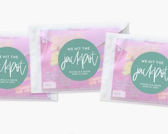 We Hit The Jackpot Lottery Favor  - Affordable Wedding Favor - Lotto Ticket Favor Stickers - Lottery Wedding Favors - Scratch Off Favors