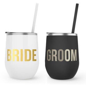 His & Hers Tumbler Set - Bride Groom Set - Wedding Gift - Bride Custom Gift - Bridal Shower - Gift for Bride - Bride Gift Idea - Groom Gift