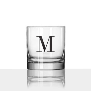 Custom Whiskey Glass - Lowball Glass with Initial - Monogram Groomsmen Gift - Groomsman - Rocks Glass with Letter - Best Man Gift - Dad