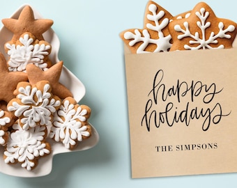 Holiday Treat Bags - Personalized Christmas Cookie Bags - Christmas Party Favor Bag - Holiday Baking Bags - Paper Bag - Holiday Cookie Bag