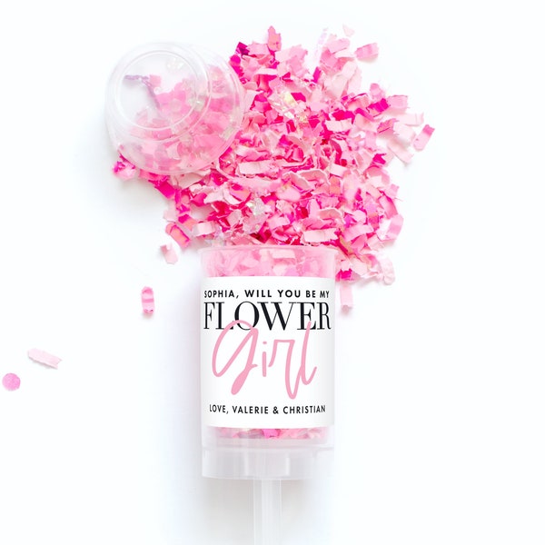 Asking Flower Girl Confetti Popper - Confetti Push Pop - Flower Girl Proposal - POP the Question - Bridesmaid - Flower Girl Ask - Confetti