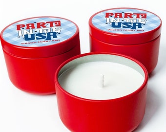 SET OF 10 4th of July Party Favors - 4th of July Patriotic Candles - Party In The USA - Party Like It's 1776 - 4th of July Party Favor Idea