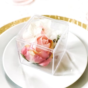 LARGE Wedding Favor Boxes  - SET OF 5 - Bridal Shower Favors - Baby Shower Favors - Favor Boxes - Party Favor Boxes - Clear Candy Cube