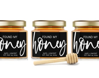 Honey Jar Wedding Favors - Bridal Shower Favors for Guests - Wedding Shower Favors - Honey Favor Shower - Party Favor - Found My Honey Pot