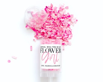 Asking Flower Girl Confetti Popper - Confetti Push Pop - Flower Girl Proposal - POP the Question - Bridesmaid - Flower Girl Ask - Confetti