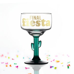 Final Fiesta Margarita Glasses - Cactus Margarita Glass - Bachelorette Margarita Glasses - Final Fiesta - Bachelorette cups - Party Favors