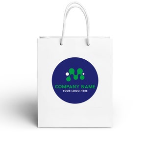 Custom Logo Gift Bags - Your Logo Here Bags - SET OF 10 - Affordable Marketing Idea - Branded Swag - Logo Bags - Branded Corporate Gifts