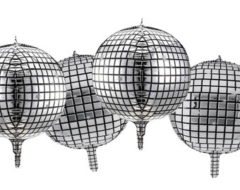 Disco Ball Party Balloons - SET of Bachelorette Party Decor - Bachelorette Disco - Disco Balloons - Disco Birthday - Disco Decor