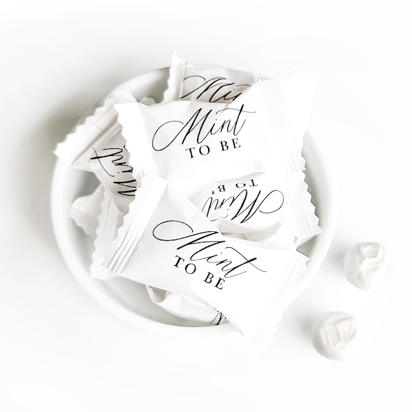 Mint To Be White Mints BULK SET OF 100 - White Buttermints - Affordable Wedding Favor -  Individually Wrapped Wedding Candy - Wedding Mint