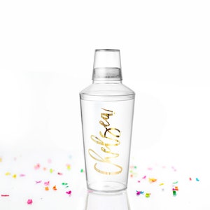 Custom Name Cocktail Shaker - Clear Cocktail Shaker - Birthday Gift - Celebrate - Cocktail Gift - White Confetti Box - Cocktail Shakers