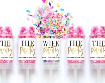 Wife of the Party Confetti Popper - Bachelorette - Confetti Push Pop -  Confetti Poppers - Bachelorette Party Favors - Party Poppers - Bride