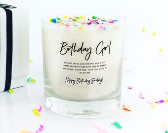 birthday custom candles candle happy gift sprinkles ribbon box