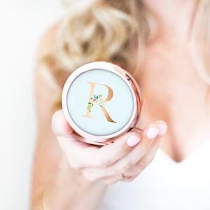 Gold Compact - Bridesmaid Compact - Rose Gold Bride Compact - Bridesmaid Personalized Gift - Bridesmaid Compact - Mirrored Compact - Gift