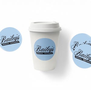 Classic Coffee Theme Baby Shower - Cafe Bebe Coffee Cup Favor - Baby is Brewing Shower Favor - Coffee Cup - 2.5" Coffee Shower Label immagine 11