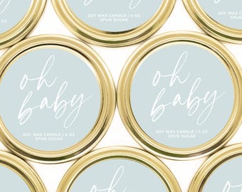 Bulk Oh Baby Candles - Baby Shower Candles - Baby Shower Candle Favors - Baby Shower Favors for Guests - Soy Hand Poured Candles
