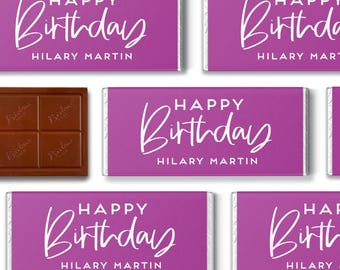 BULK Birthday Candy Bar WRAPPER ONLY - Happy Birthday Favor - Candy Bar Favors - Chocolate Candy Bar Wrappers - Birthday Candy Bar Wrapper