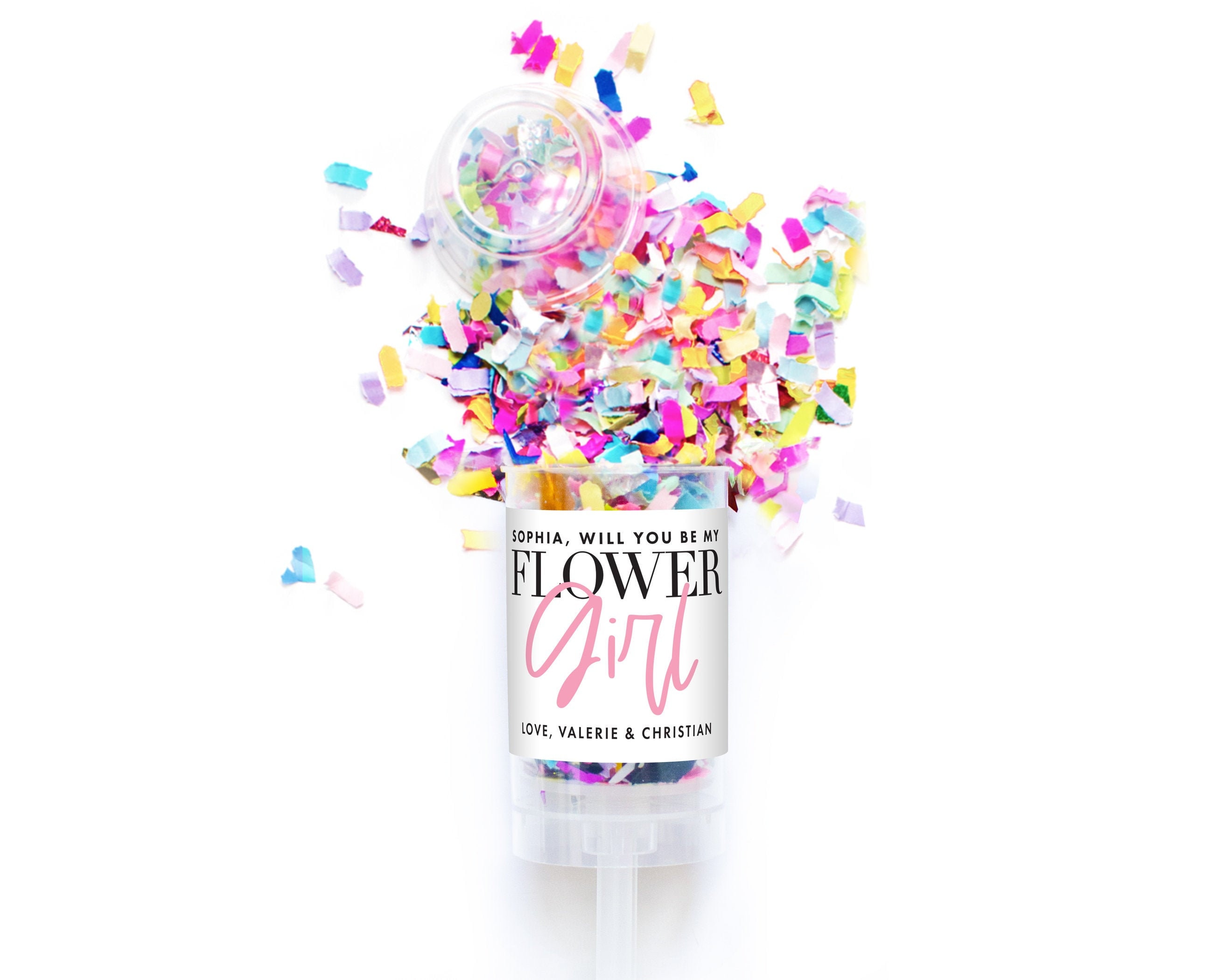 Flower Girl Confetti Popper Confetti Push Pop Flower Girl Etsy