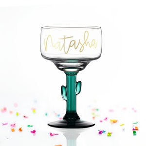 Personalized Margarita Glass - Custom Name Margarita Glass - Cactus Margarita Glass - Bachelorette Party Favor - Girls Weekend Cups