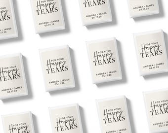 For Your Happy Tears Tissues - SET OF 15 - Wedding Ceremony Tissues - Bridal Shower Favors - Guest Favor - Personalized Option