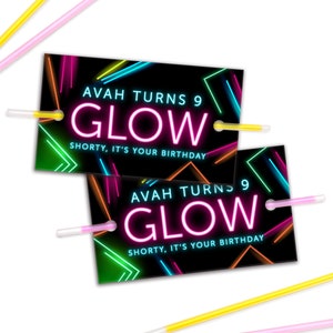 Glow Stick Birthday Party Favors for Kids SET OF 6 - Glow Birthday Party Favors - Glow NEON Party Favors - Let&#39;s Glow - Glow Birthday
