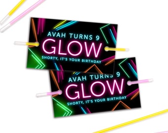 Glow Stick Birthday Party Favors for Kids SET - Glow Birthday Party Favors - Glow NEON Party Favors - Let's Glow - Glow Birthday