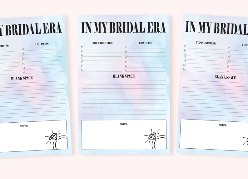 Bridal Notepad - Era Notepad - Wedding to Do List - Trendy Notepad ...