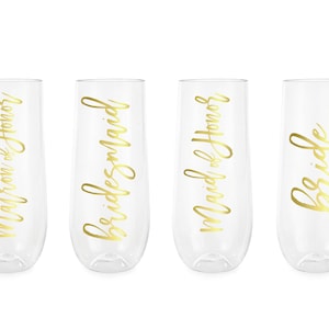 Champagne Flutes Stemless Bridesmaid Champagne Flute Maid of Honor Gift Bridesmaid Proposal Gift Bridesmaid Box image 5