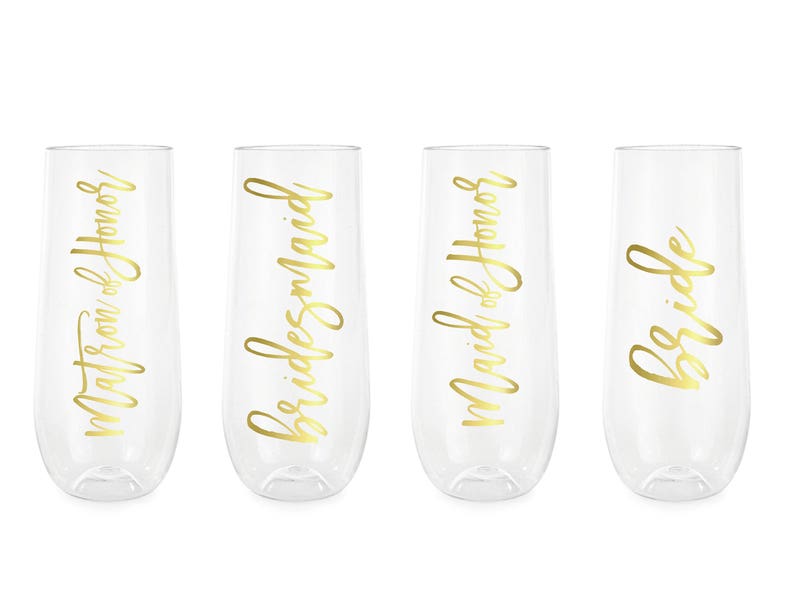 Champagne Flutes Stemless Bridesmaid Champagne Flute Maid of Honor Gift Bridesmaid Proposal Gift Bridesmaid Box image 5