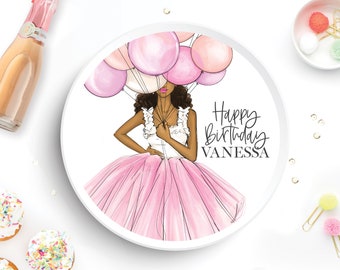 Birthday Gift Box - Happy Birthday Gift Box - Birthday Box for Her - Birthday Balloons Box - Illustration Artwork Gift - White Confetti Box