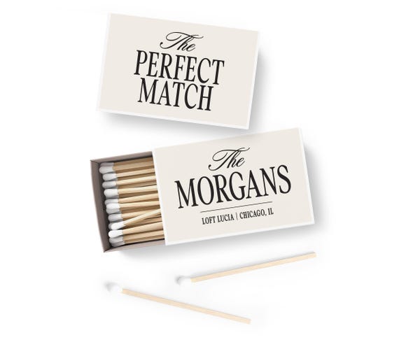 Club Aesthetic Wedding Matches – SET OF 50 Personalized Matchbooks – Country Club – Custom Bridal Shower Favors – Elegant Party Matches