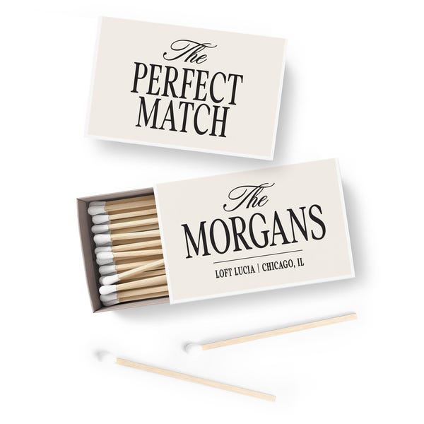 Club Aesthetic Wedding Matches – SET OF 50 Personalized Matchbooks – Country Club – Custom Bridal Shower Favors – Elegant Party Matches