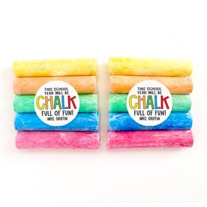 First Day of Class Gift - Sidewalk Chalk SET - Back to School Class Favor - Student Bulk Gift - Meet the Teacher Gift - Gift from Teacher