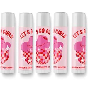 Disco Cowgirl Lip Balm Favors - Girls Birthday - Lip Balm Party Favor - Last Rodeo Lip Balm - Bachelorette Party - Nash Bash - SET OF 10