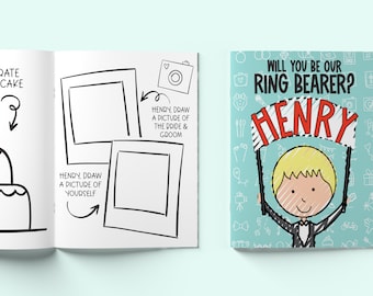 Ring Bearer Gift - Will You Be My Ring Bearer - Coloring Book and Activity Book - Thank You Ring Bearer - Wedding - Customize Skin + Hair