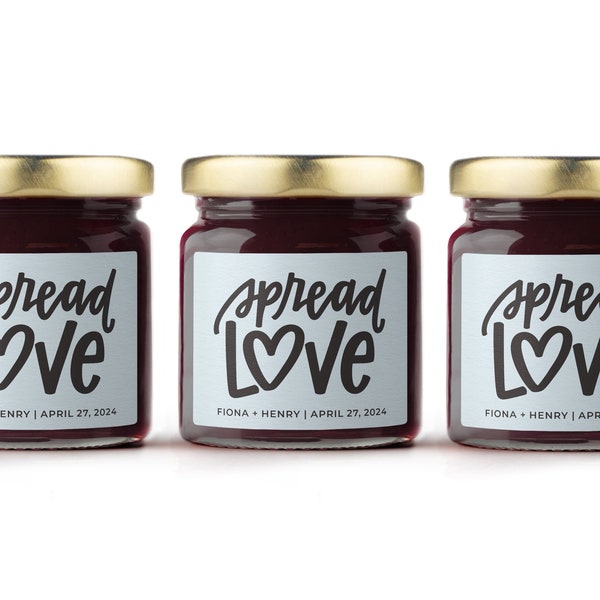 Spread Love Jam Jar - BULK Wedding Favors - Blueberry Jam Wedding Favors for Guests - Bridal Shower Favors - Baby Shower Favor - Wedding