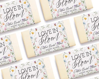 Love In Bloom Bridal Shower Favors SET - Wildflower Bridal Shower Soap Favors - Floral Bridal Shower Favor - Wildflower Wedding Shower Favor