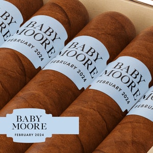 BULK Custom Cigar Label  - Custom Baby Shower Cigar Label - Baby Shower Favors - Dadchelor Party Cigar Bar  - Man Shower - Diaper Party Idea