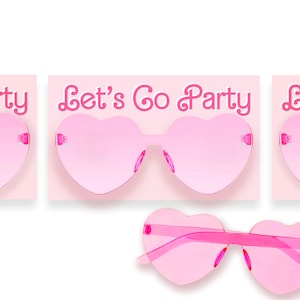 Lets go party CARD ONLY - Affordable Birthday Party Favors for Girls - Pink Girls Party  - Birthday Era - Eras Party Favor