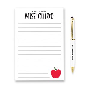 Teacher Notepad - Teacher Gift Idea - Teacher Appreciation Week - Custom Name Notepad - Teacher Week Gift Idea - Best Teacher Ever Gift Idea